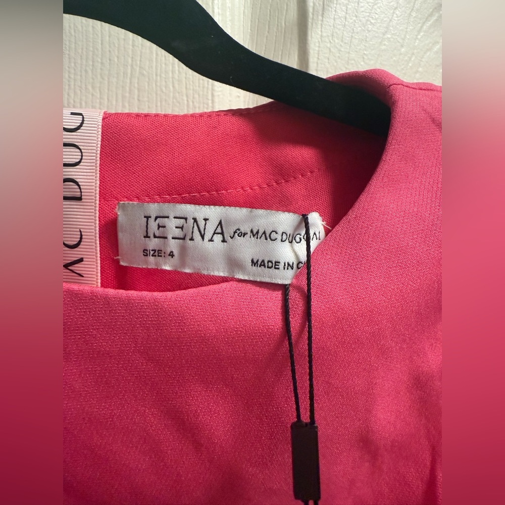 Ieena for Mac Duggal - 26704 Long Sleeve Pink Mini Dress - Size 4 - Picture 7 of 10